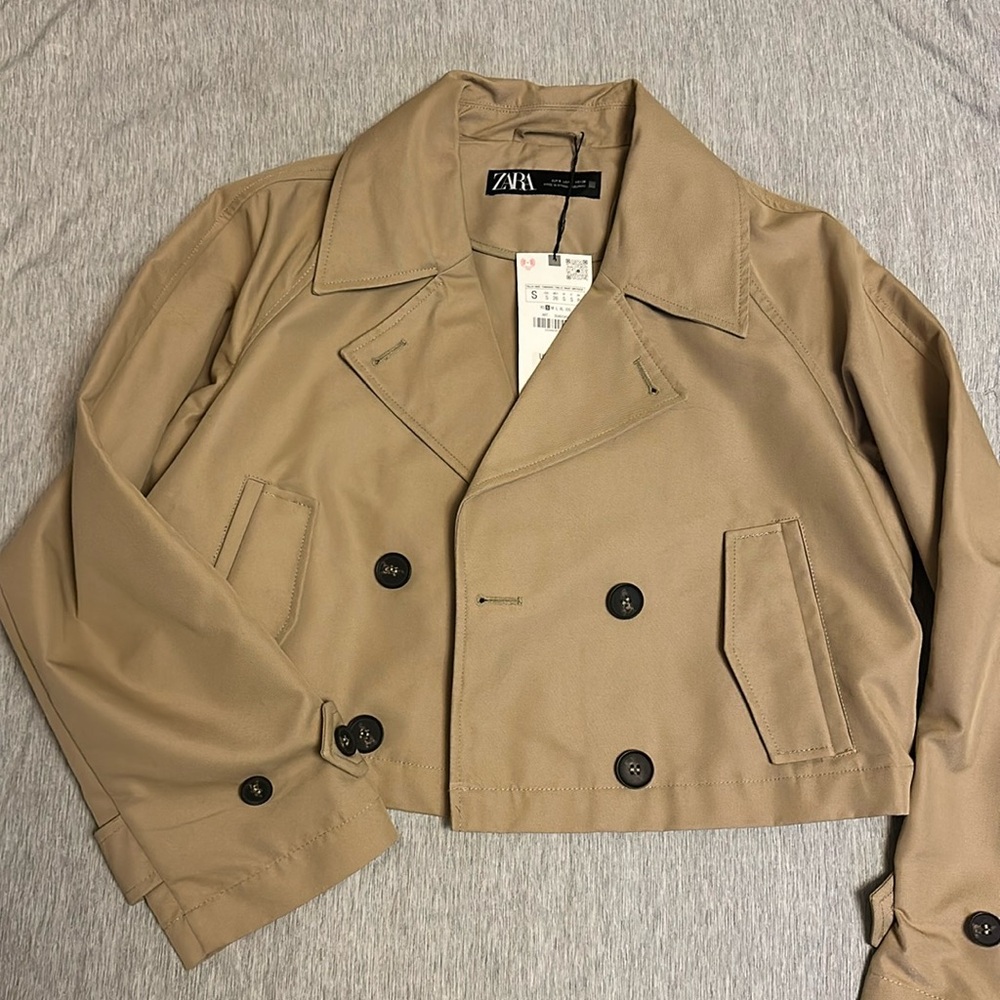 NWT Zara cropped trench coat